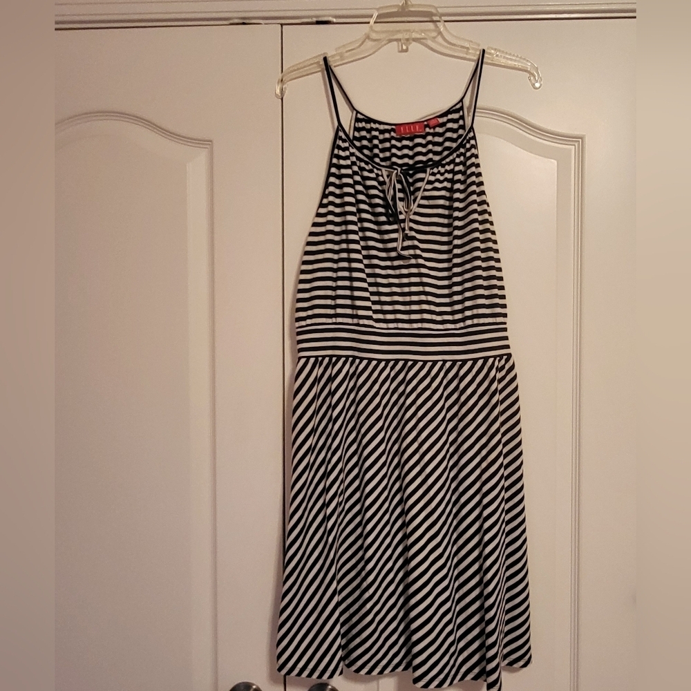 Elle Monochrome Striped Sun Dress